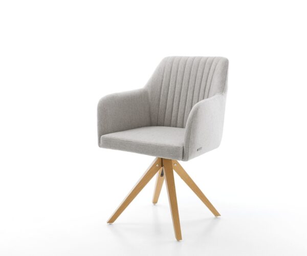 Drehstuhl Greg-Flex Stripes Hellgrau Holzgestell kantig 180° drehbar