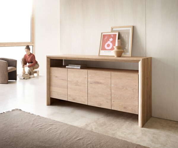 Sideboard Assuan 175 cm Eiche Gekalkt 4 Türen 1 Fach